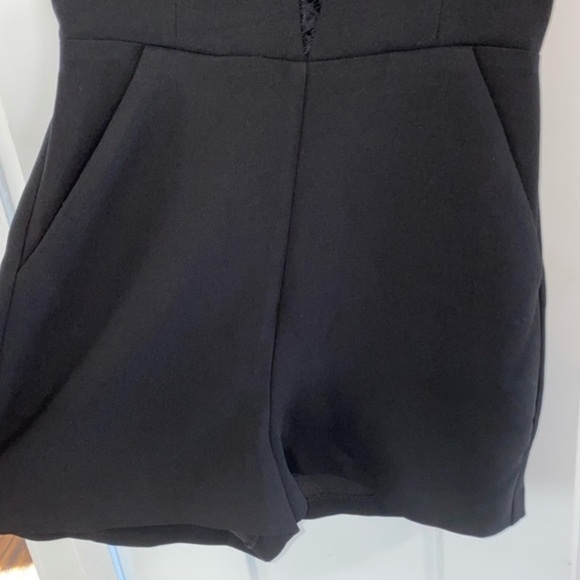 BCBG Black Lace Detailed Cutout Romper - Picture 6 of 8